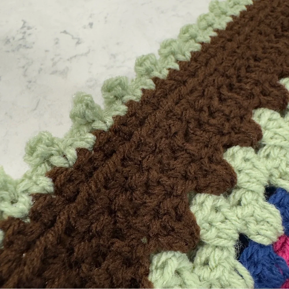 52” NWT Granny Square Blanket Handmade Crochet